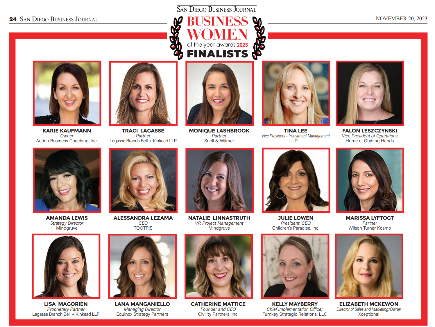 San Diego Business Journal's Business Women of the Year Awards 2023